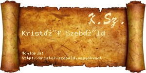Kristóf Szebáld névjegykártya